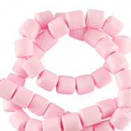 Polymeer tube kralen 6mm - Light pink